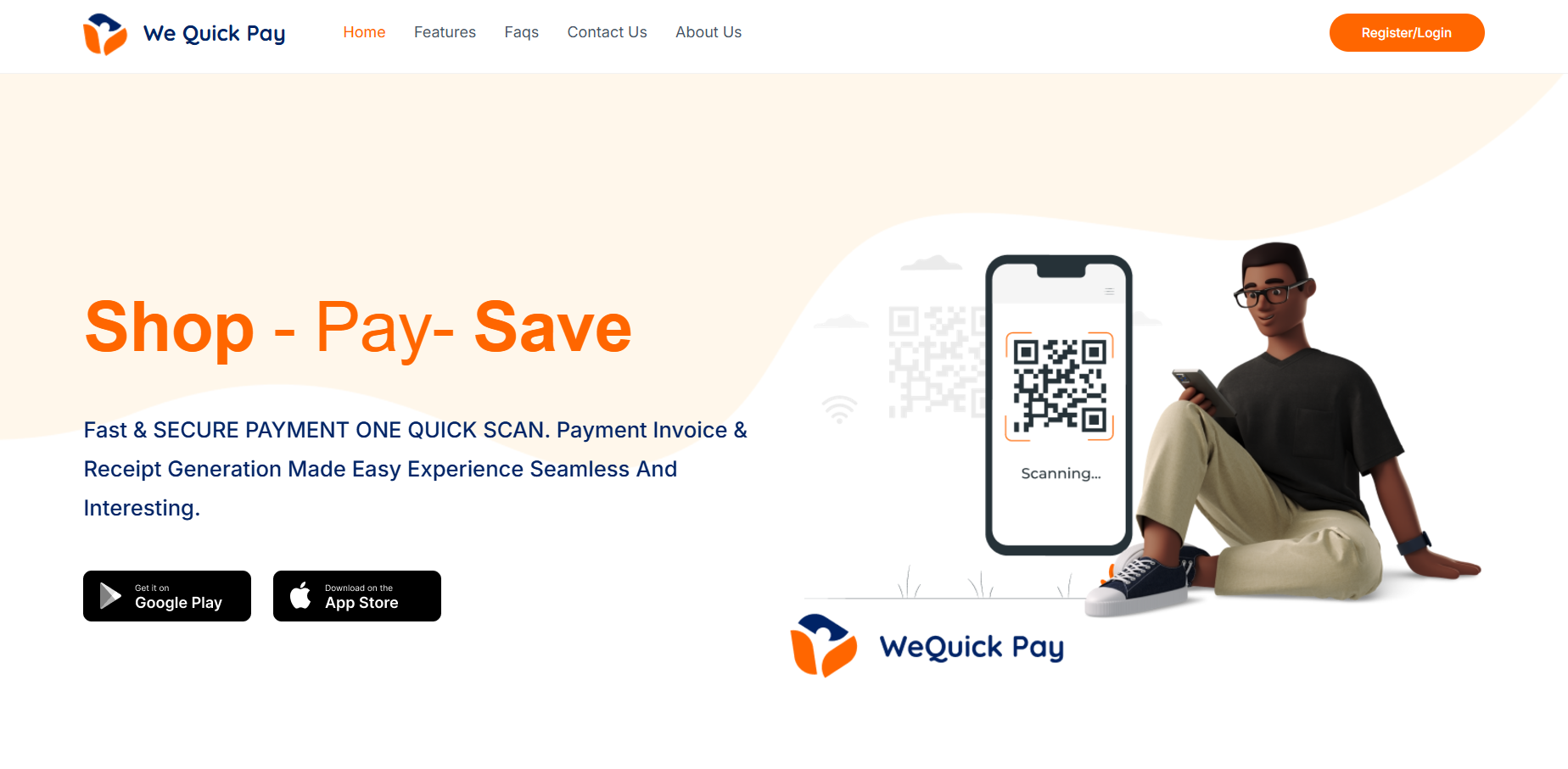 WeQuickPay landing page screenshot 