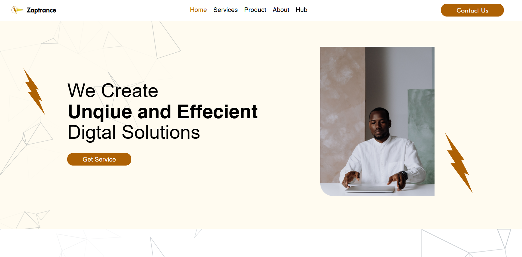 Zaptrance landing page screenshot 